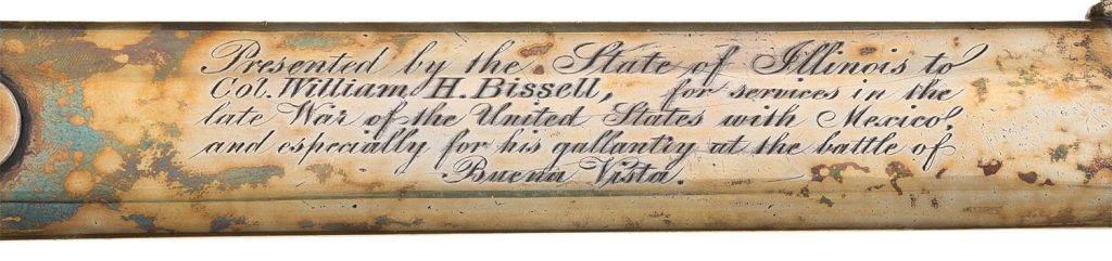 Scabbard Inscribed to William H. Bissell, Colonel in the Mexican-American War