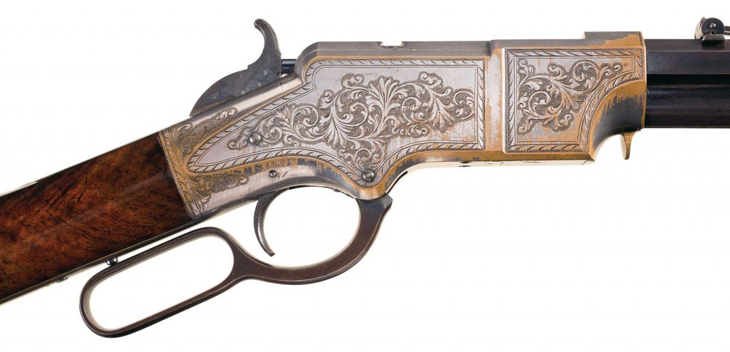 Silver plated Henry rifle SN 17 September Gun Auction