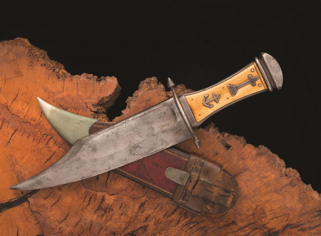 Silver fitted Chevalier Bowie Knife