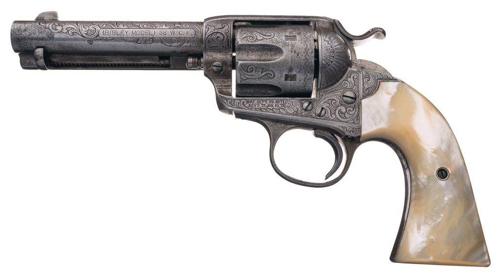 engraved Colt Bisley revolver