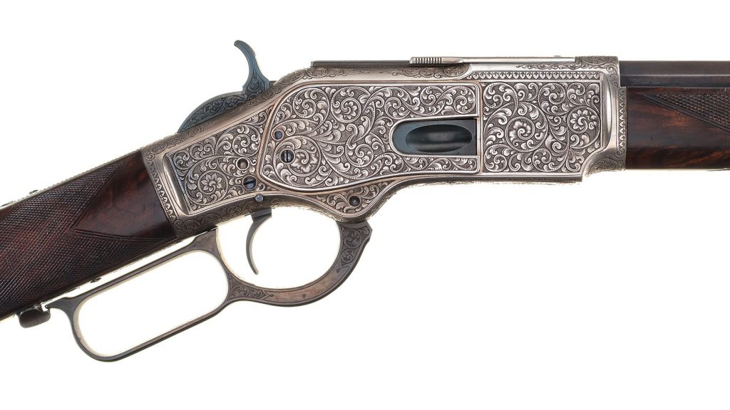engraved Winchester 1873 rifle