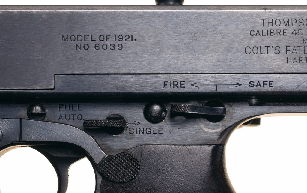 Thompson submachine gun serial number 6039