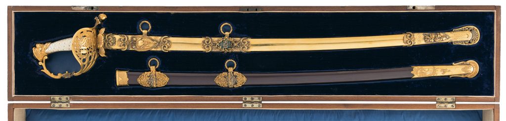  Cased, Historic Diamond Monogrammed Honor Sword with Case and Extra Scabbard, Attributed as the Property of Henry Humphrey