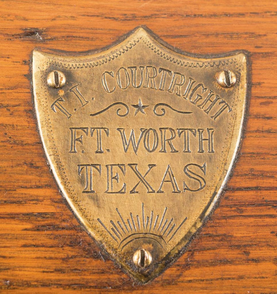 Gun Plate that reads "Fort Worth, TX"