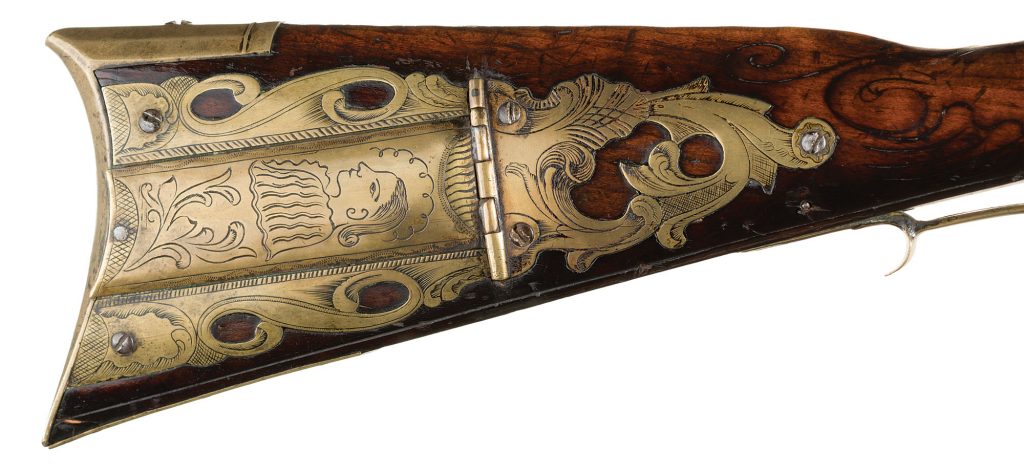 Desirable Peter White Golden Age Flintlock Long Rifle with Raised Carved Wood
