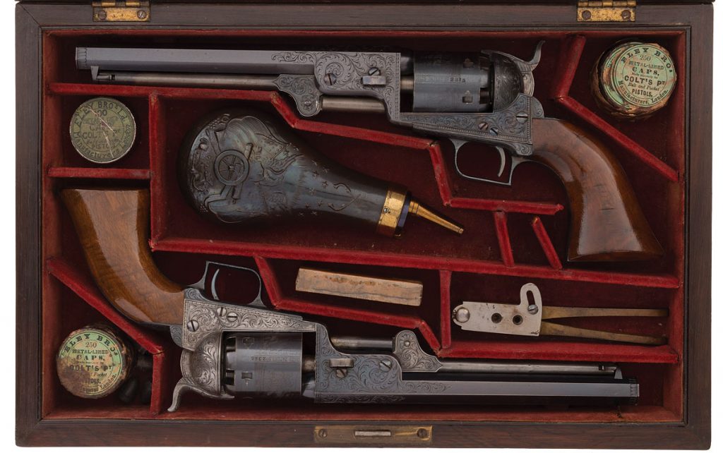 cased pair Colt 1851 Navy squareback